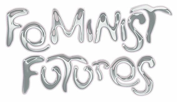 Text Feminist Futures aus weiße Hintergrund